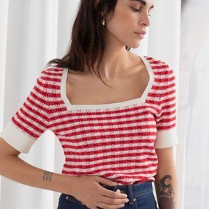 & Other Stories Paris Atelier Cotton Silk Knit Top